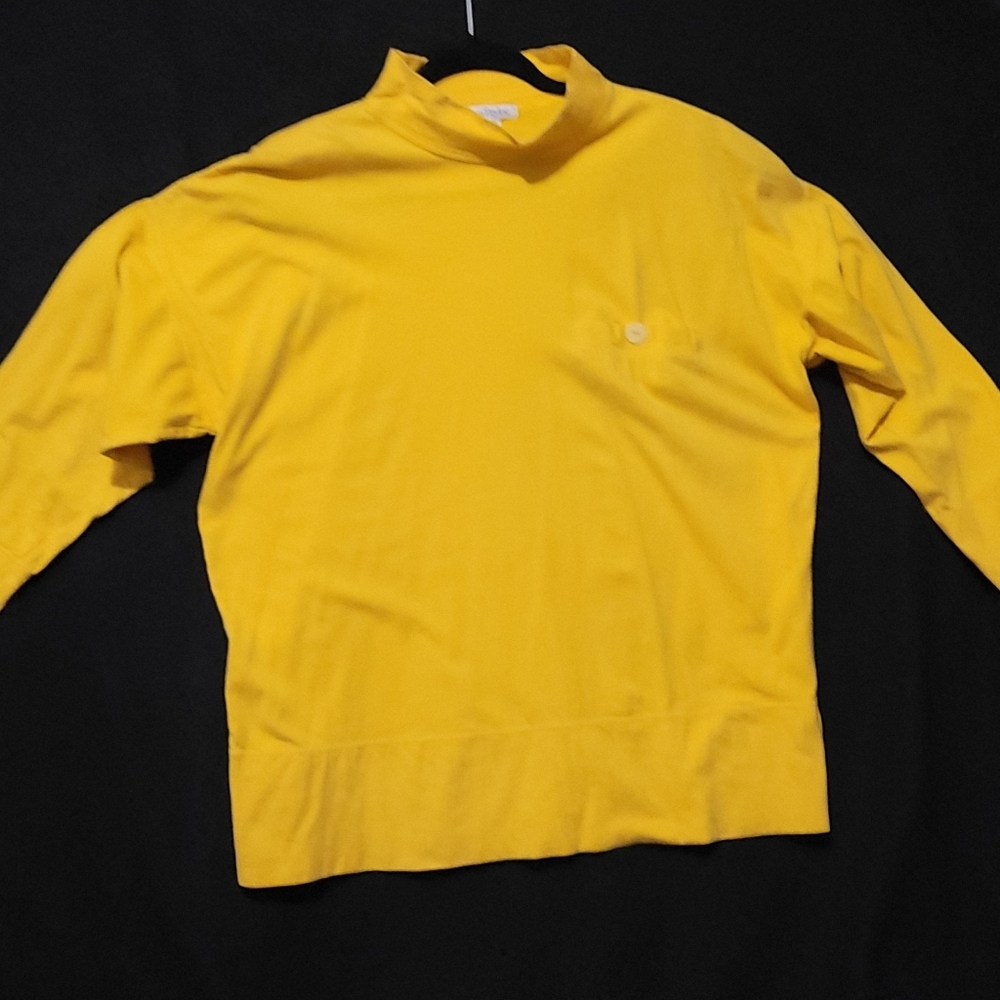 Vintage Ann Taylor-Oversize Loose Turtleneck T-Shirt-Pockets-Med-pre-luved